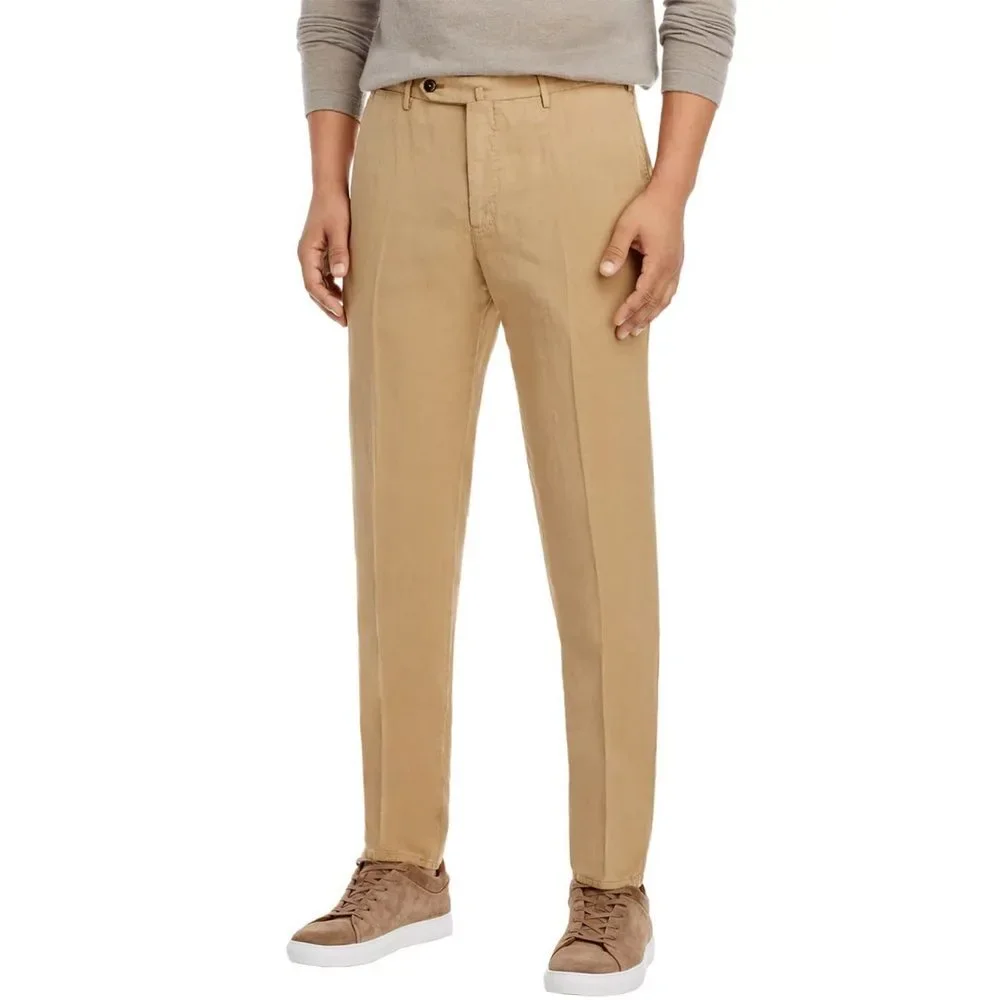 PT Torino Mens Regular Fit Straight Leg Chino Pants 36 Tan IT 52
